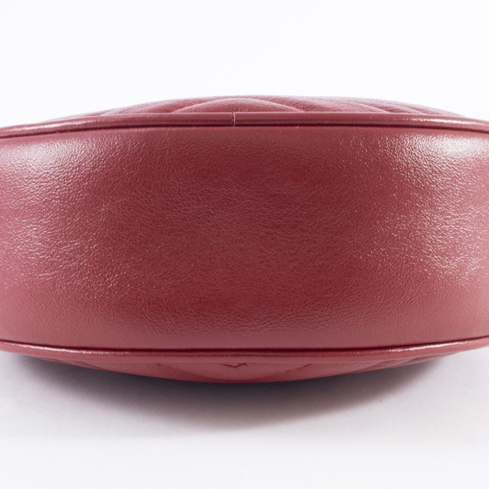 GUCCI Red Leather GG Marmont Shoulder Bag - Picture 13 of 16